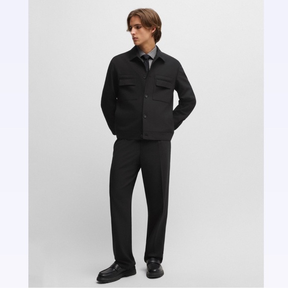 Hugo Boss Men’s Modern Fit Jacket In Black Stretch Twill - Picture 3 of 9